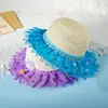 Chapéus Infantis Meninas Verão Proteção Solar Chapéu de Sol Bebê Tricotado Respirável Chapéu de Palha Lazer ao Ar Livre Chapéu de Praia