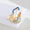 Broche Estilo Chino Retro Pez Koi Calabaza Perla de Agua Dulce Broche de Ropa de Han Cheongsam Accesorios para Traje Pin
