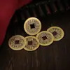 Tigela Tesouro do Deus da Fortuna de Cinco Caminhos em Latão com Queimador de Incenso de Oferta de Lingote de Vidro para Casa Interior Escritório Mesa Ornamento de Metal
