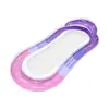 Nueva Fila Flotante Inflable con Degradado Morado Rosa Entretenimiento de Piscina de Verano Cama Flotante de Tela de Malla de PVC Espeso para Una Persona