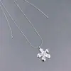 Moda da Mesma Blogueira Ins Coreana Pingente de Girassol com Textura Martelada Cobre Banhado a Prata Estilo Frio Nicho Colar para Mulheres