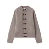 Suéter de punto estilo retro americano, de doble botonadura, forrado de felpa para hombres y mujeres, mezcla otoño/invierno, elegante y relajado, cárdigan de punto de cuello redondo