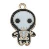 Colgante de Halloween con forma de calavera fantasma y murciélago, con 15 gotas de aceite, ideal para pulseras y llaveros.