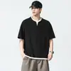 Solona Seda de Gelo Toque Fresco Falso Duas Peças Verão Masculina Manga Curta Camiseta Estilo Americano Caimento Solto 2026 Nova Grande Tamanho Roupas Masculinas