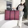 Bolsa de Armazenamento de Grade Tecida de Grande Capacidade para Embalagem de Bagagem de Dormitório Estudantil, Bolsa de Tecido Não Tecido para Mudança e Armazenamento, Bolsa Tote