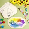 Colgante de Madera DIY Marca de Mascota Manuscrita Placa de Puerta en Blanco Decoración de Madera Corte Láser Grabado Forma de Gráfico Ficha de Madera
