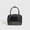 Bolsa Boston Simples Elegante Feminina Almofada Pequena Quadrada Estilo Coreano Retrô Bolsa de Boliche Moderna Bolsa de Ombro Transversal