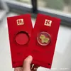 Adesivos de Telefone de Ouro Puro 999 para o Festival da Primavera, Artesanato em Metal de Envelope Vermelho de Alta Qualidade, Presentes para Reunião Anual