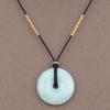 Collar de Cordón con Colgante de Hebilla de la Paz de Jade Cera de Abejas Dorada para Mujer, Cordón de Collar Sin Nudos, Cordón para Colgante, Estilo Delgado Ajustable