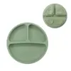 Prato de Jantar de Silicone, Prato de Jantar para Bebês e Crianças Pequenas, Prato de Silicone com Ventosa para Comida Complementar de Bebê, Prato de Jantar com Garfo e Colher Resistentes a Altas Temperaturas, Prato de Jantar Redondo de Silicone