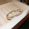 Pulsera Geométrica Abierta Incrustada con Diamantes, Lujo Ligero, Gama Alta, Pulsera de Moda Personalizada, Elegante, Simple y Versátil para Mujer