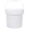 Barris Redondos de Plástico Atacado 5L6L com Tampas de Rosca, Recipientes Espessados de Grau Alimentício para Embalagem de Manteiga e Molhos, Barris Brancos de 1-35L
