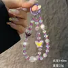 Cadena de Teléfono Móvil Corazón de Pedrería de Gama Alta Colgante de Muñeca de Moda para Mujer Llavero Corto Colgante de Cristal para Bolso