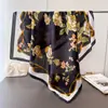 Bufanda Cuadrada Grande de Seda Artificial para Mujer, Primavera y Verano, Delgada, para Viaje, Protector Solar, Chal, 90x90cm, Bufanda, Bufanda Decorativa, Pañuelo para la Cabeza