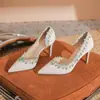 8001A Hermosa Flor Lateral Vacío Elegantes Tacones Altos Lolita con Falda Zapatos Elegantes Verano Nuevo