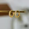 Brincos de Prata Esterlina S925 com Contas Douradas Incrustadas com Fileira de Zircônia Diamante para Mulheres Venda Quente Transfronteiriça Luxo Acessível Moda de Alta Qualidade Brincos Versáteis