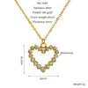 Collar para Mujer, Estilo Europeo y Americano, Diseño de Corazón Hueco, Moderno y Único, Cadena para Clavícula en Forma de Corazón Tachonada de Diamantes, Joyería de Moda de Celebridades en Línea