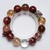 Alma Flamejante Alma de Gelo Cristal Natural Ágata Vermelha Pulseira Artesanal para Mulheres, Estilo Novo Versátil, Melhora a Pele Clara, Atacado