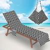 Nova Capa de Cadeira de Praia de Microfibra Toalha Reclinável Bolsa de Toalha de Praia Impressão Digital 3D Série Geométrica Capa Reclinável