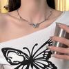 Doce Cool Colorido Zircon Borboleta Irregular Gargantilha Colar Nicho Moda Moda Moda Cool High Sense Clavícula Cadeia