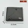 Cartera corta de hombre bi-fold, diseño delgado que no abulta