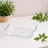 Xinrui Home Bandeja para Hornear Pan de 0.7L Pastel Horno de Microondas Cocina Plato para Cocinar al Vapor Pescado Bandeja para Hornear de Alto Borosilicato
