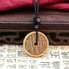 Colgante de moneda Shanggui, moneda antigua taoísta, Bagua de cinabrio, collar con hebilla de seguridad unisex, accesorio personal de moneda de latón