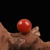 Ágata Roja del Sur Natural Cuentas Sueltas con Patrón de Llama en Rojo Caqui, Pulsera Hecha a Mano DIY Cuentas Redondas Semiacabadas Accesorios de Joyería Venta al por Mayor