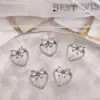 Arte de Uñas Joyería de Circonita Diamante Perla Corazón Lazo Decoraciones para Uñas Lz Lujo Ligero Súper Brillante Cadena para Uñas Colgante