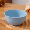 Tigela de Palha de Trigo Resistente a Quedas Doméstica Tigela de Arroz Infantil Plástico Antiderrapante Tigela de Sopa Tigela para Macarrão Instantâneo Conjunto com Colher Tigela Grande Louça