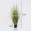 Decoração de planta de grama de cebola artificial estilo nórdico em vaso, decoração de flor artificial de piso para comércio, planta verde popular para interior, grama de plástico
