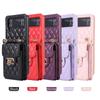 Para Samsung Z Flip3 4 Estuche Pequeño con Tarjetero de Organza y Colgante para Pantalla Plegable Z Flip5 Estuche Protector