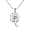 Collar elegante de trébol de cuatro hojas de plata de estilo coreano, colgante de cadena de clavícula para mujer, joyería sencilla y moderna, regalo de cumpleaños para San Valentín.