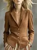 Chaqueta cruzada europea y americana de marca independiente, nueva, corte ajustado, versátil, clásica, de un solo botón, manga larga, blazer moderno y elegante