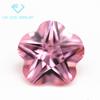 Venta al por mayor de fábrica de 5A, piedra desnuda de circón rosa en forma de ciruela, base puntiaguda artificial de cinco puntas, piedra blanca de color en forma de ciruela CZ
