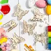 Mariposa de Madera Tridimensional 3D de Pascua DIY en Blanco Sin Terminar Adorno de Madera Decoración Hecha a Mano para Fiesta Infantil