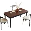 Pernas de Mesa Suspensas Retro Modernas Mesa de Jantar em Madeira Maciça com Detalhes em Rattan Mesa de Jantar Retangular Vintage Francesa para Apartamentos Pequenos Sala de Estar