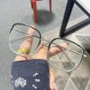 Gafas para miopía de montura grande retro para hombre y mujer, modernas, cómodas, con luz anti-azul, espejo plano, artefacto sencillo para rostro libre con gafas para miopía terminadas