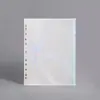 Bolsa de Hojas Sueltas Transparente con Cremallera y Agujeros de Lentejuelas A4A5A6 Bolsa para Documentos Impermeable Esmerilada Ecológica Bolsa para Documentos con Separadores