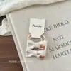 Pinza para el cabello con lazo bordado de dibujos animados en tela estilo coreano, par de gomas para coleta de alta elasticidad para niños y bebés