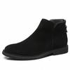 Botines Chelsea de Piel para Hombre Ante Punta Fina Caña Alta Cuero Caña Media Botines de Tobillo Botas Martin Negras