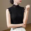 Nuevo Chaleco de Encaje con Cuello Semi-Alto para Mujer 2026, Sin Mangas, para Primavera y Otoño, Se Puede Usar como Capa Interior o Exterior, Cubre el Pecho Lateral, Top de Celebridad de Internet