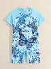 Traje de banho infantil de desenho animado europeu e americano, traje de banho fofo para meninas, macacão com zíper, traje de banho de bebê de secagem rápida, atacado