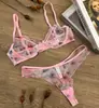 Conjunto de Lencería de Encaje Floral Retro Ultra Delgada, Sujetador Grande Realzador de Busto, Conjunto de Sujetador Pequeño de Reunión