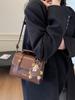 Bolso cuadrado pequeño de textura a color contrastante, bolso pequeño para mujer, 2024 nueva tendencia de línea, moda combinable, casual, de hombro, bandolera