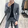 Traje Informal de Otoño Nuevo Coreano Chaqueta para Hombre Estilo Británico Juvenil Corte Slim Traje para Hombre Estilo Coreano Moderno Relajado