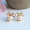Pendientes de Plata S925 con Perlas de Agua Dulce Juanyu Lazo de Minnie Estilo Ins Japonés y Coreano Joyería Regalo S1071045