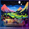 Tapiz Fluorescente UV Transfronterizo de Amazon Planeta Cósmico Planta Fondo Tela Dormitorio Cabecera Tapiz Decorativo