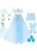 Set de Capa de Halloween, Set Completo de Accesorios de Halloween, Bolsa, Peluca, Aretes, Accesorios para el Cabello, Capa, Corona, Set de Collares