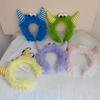 Diadema de felpa corazón de niña diadema de orejas raras muñeca fea linda diseño lindo accesorios para el cabello cuerno divertido
